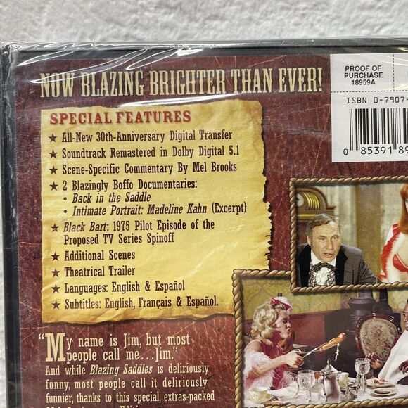BLAZING SADDLES New Sealed DVD 30th Anniversary Special Edition‎ Mel Brooks - Picture 4 of 5